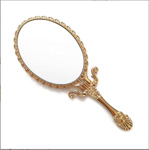 Nhà Máy Tùy Chỉnh Mỹ Phẩm Mirrormetalhandheld Biểu Tượng Tùy Chỉnh Tay Xách Tay Gấp Gương Mỹ Phẩm Trang Điểm Metalcosmetic Gương Hình Bầu Dục - Product Image 3