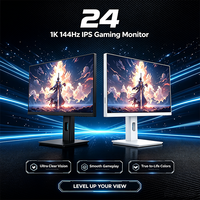 Moniteur de jeu Rebekah 24 27 pouces FHD 1080P 144Hz IPS avec panneau en verre, 1 ms, faible lumière bleue, 99% SRGB, rapport de contraste 3000:1