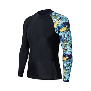 เสื้อว่ายน้ำผู้ชายแขนยาวแห้งเร็วเสื้อแรชการ์ดแบบสั้น - Product Image 1