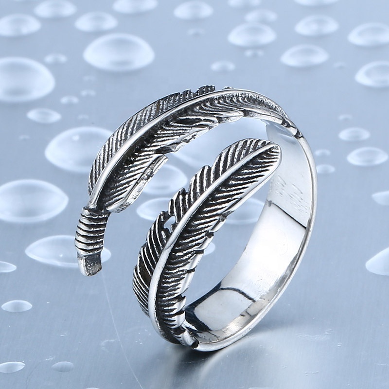 Anubis Ring - Tribal Spirit Feather Wrap Ring by Stainless Steel