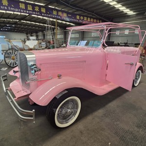Coche Turístico Eléctrico Retro Rosa Personalizado, Diseño Abierto, Vehículo Antiguo para Recorridos Turísticos, Ideal para Bodas y Eventos - Product Image 1