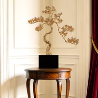 Décoration de bureau et de salon Jinsong : Plante porte-bonheur en cuivre, thème abondance, artisanat de prière et de bénédiction