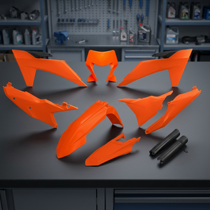Per KTM EXC 300 Kit di plastica completa 2024-2025 con silenziatore di scarico cromato OEM 25 e supporto per faro Dirt Bike parti spedizione aerea - Product Image 3