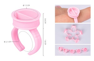 ถ้วยกาวต่อขนตาสีชมพู 100 ชิ้น สำหรับไมโครเบลดดิ้ง  พร้อมวงแหวนสำหรับใส่สี  สำหรับอุปกรณ์แต่งหน้าถาวร (รับผลิตแบรนด์ส่วนตัว) - Product Image 4