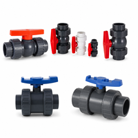 Vanne à boisseau sphérique double union en plastique SWD pvc de haute qualité DIN/prise ANSI/filetée personnalisée pour l'irrigation