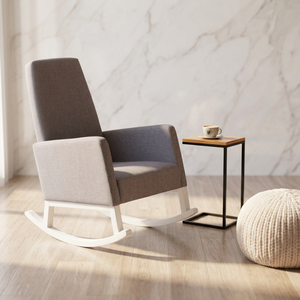 Silla de mimbre de madera mecedora individual personalizada para adultos, diseño moderno hecho a mano para el hogar, la Oficina, la sala de estar y el jardín - Product Image 1