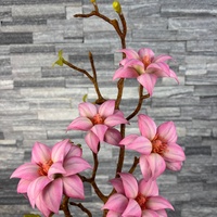 Bunga Magnolia Buatan Tangan Berkualitas Tinggi, Lembut, Realistis, Grosir, Tangkai Tunggal, untuk Tahun Baru Imlek dan Natal