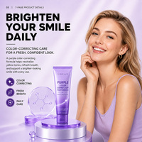Dentifrice Correcteur de Couleur Violet au Fluorure, Blanchissant, Élimination des Taches, Haleine Fraîche, Protection de l'Émail, Soins Bucco-Dentaires
