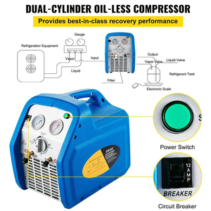 Xách tay mini xi lanh kép 1HP 3/4HP điều hòa không khí HVAC lạnh R134a AC lạnh phục hồi máy - Product Image 6