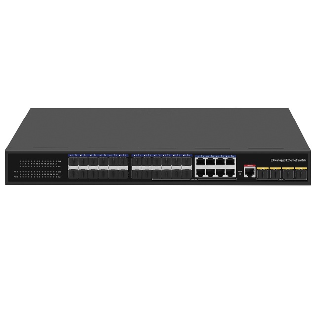 Ethernet Switch 24 Ports Gigabit 128gbps Optical Fiber Sfp 10g L3 Web Managed Fiber Core Switch