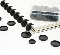 Anillas de encuadernación de tela negra de PVC de tapa dura para cuadernos de hojas sueltas, con orificios tipo hongo, para proyectos DIY, discos de encuadernación redondos, hebillas, aros, regalo