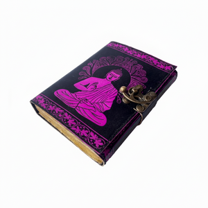Bouddha en cuir Journal Antique livre sort charmé à la main Deckle Art papier noir rose en relief Vintage planificateur carnet de croquis cadeau - Product Image 1