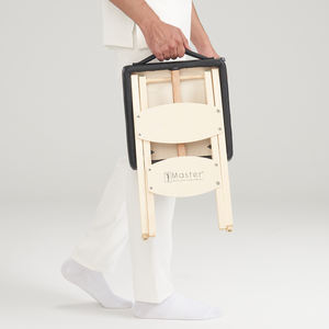 Banqueta de Massagem Portátil Dobrável em Couro PU e Madeira de Faia, Personalizada pela Fábrica Mt MS03, Banqueta Giratória para Salão - Product Image 6