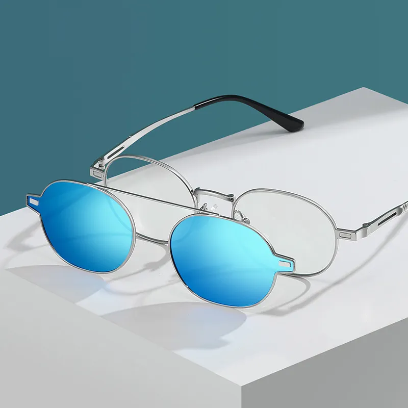 Hot Selling Neueste Mode Hochwertige Blaulicht-Schutzbrille Metall clip auf polarisierten benutzer definierten Frauen Männer Sonnenbrille
