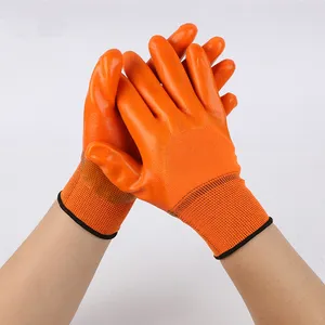 High Quality Customize Cotton Cloth PVC Rubber Dipped Safety Mittens Gardening Safety Gloves For Garden Work