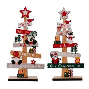 Décorations en forme d'arbre, jouet pour enfants, pendentifs de Noël, artisanat en bois, bonhomme de neige, vieil homme, ornement en bois pour la maison, Nouvel An - Product Image 4