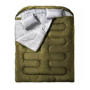 Wholesale Outdoor Waterproof Double <b>Sleeping</b> <b>Bag</b> for Adults 2 Person Lightweight <b>Sleeping</b> <b>Bag</b> <b>with</b> 2 <b>Pillows</b> for Camping Hiking - Product Image 2