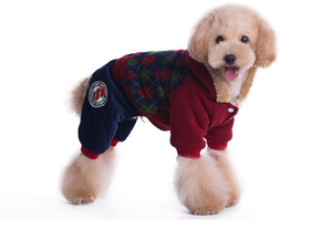 Veste d'hiver pour <span class=keywords><strong>chien</strong></span> en <span class=keywords><strong>polaire</strong></span>, manteau chaud rembourré pour <span class=keywords><strong>chien</strong></span>, style britannique à carreaux, vêtements pour chiots de petite et moyenne taille - Product Image 2
