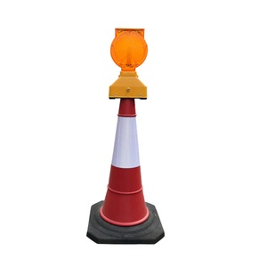 Cônes de signalisation routière flexibles en PVC/PE Shunlu modèle A040 750 mm rouge et noir, haute visibilité, réfléchissants, pour la sécurité routière et les avertissements de circulation. - Product Image 4