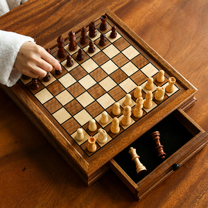 Juego de <span class=keywords><strong>Ajedrez</strong></span> de madera magnética Sapele de gama alta Colección Premium Nogal Madera maciza Estilo de cajón alto Producto de <span class=keywords><strong>categoría</strong></span> premium - Product Image 4