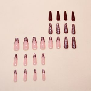 Nouveauté ABS Design carré acrylique faux ongles à presser ongles artificiels avec boîte d'emballage d'échantillon sans colle - Product Image 2