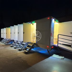 Caravane de luxe 2 postes pour glamping, WC portable extérieur avec double porte VIP - Product Image 6