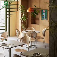 Ensemble table et chaises de café en métal moderne pour usage commercial dans les restaurants, cafés, salons de thé