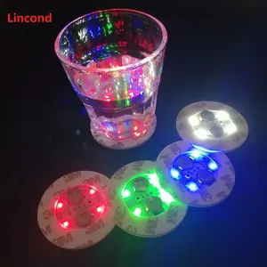 LED 코스터 라이트 업 코스터 LED 병 조명, RGB 병 Glorifier, 음료용 LED 스티커 코스터