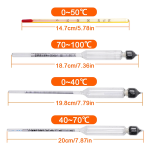 Ensemble de 3 hydromètres pour alcool, 0-100 %, testeur de spiritueux distillés, outil de mesure de la gravité avec étui et tableau de conversion pour le vin et la bière - Product Image 2