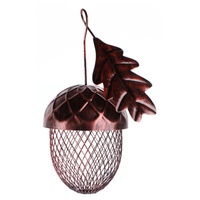 Mangeoire à oiseaux en métal en forme de gland personnalisée Oniya, mangeoire suspendue en maille pour oiseaux sauvages, mangeoire artisanale en fer pour la décoration de jardin extérieur