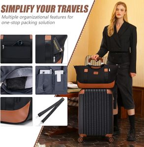 Cosbarn Ensemble de 5 valises à roulettes avec poignée télescopique, coque rigide en ABS, roues pivotantes, serrure TSA, ensemble de valises de voyage durables - Product Image 5