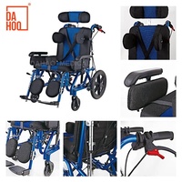 Kursi roda Manual aluminium punggung tinggi berat untuk orang dewasa nyaman anak-anak dengan difabel, Rollator jalan untuk orang tua