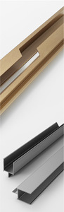 Slotted built-in <b>wardrobe</b> cabinet door ceiling lightning handle drawer U-shaped invisible <b>small</b> handle without slotting - Product Image 5
