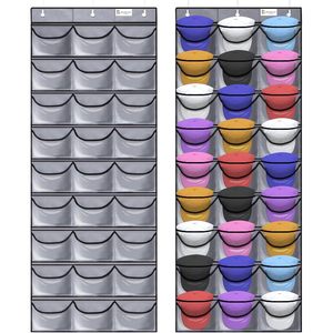 Organisateur de chapeaux à 27 poches, support de rangement transparent à suspendre sur la porte pour casquettes de baseball et vêtements - Product Image 1