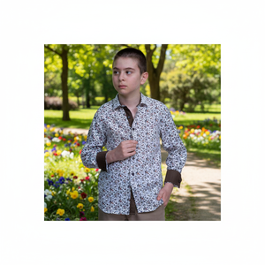Camisa blanca y colorida para niños con estampado de flores - Product Image 3