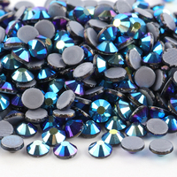 YWJC Precio de Fábrica Cristales de Vidrio Hotfix SS10-20 de Base Plana, 1440 Piezas de Cristales Hotfix Redondos de Base Plana Color AB a Granel