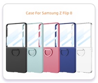 Étui de protection pour téléphone en PC rigide mat avec support d'anneau et protection d'écran pour Samsung Z Flip 8, étuis antichoc