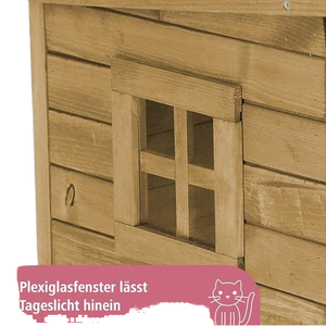 บ้านสัตว์เลี้ยงแบบแบนราบมีหลังคาสำหรับแมวบ้านสุนัขไม้และพลาสติกเบาะรองนั่งไม้บ้านสุนัขพลาสติกที่ยั่งยืนพร้อมซักมือ ZZM - Product Image 4