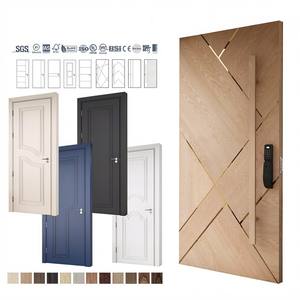 Porte d'entrée principale moderne en bois massif de style européen et américain, porte extérieure pivotante en chêne et noyer pour villa - Product Image 5