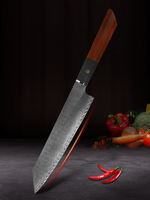 Dalbergia houten handvat 8,5-inch Japans Damascus koksmes Kiritsuke, 67 lagen, voor keuken gebruik, snijdt groenten