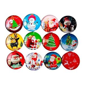 Imanes Redondos de Vidrio para Refrigerador con Diseño de Santa Claus, Regalos Promocionales Navideños - Product Image 4