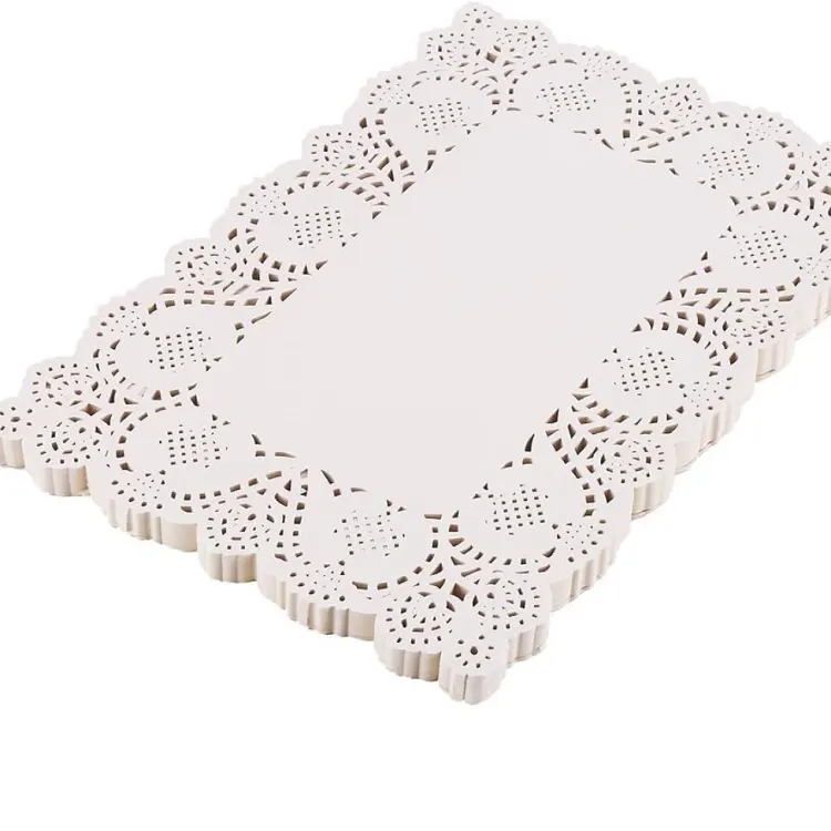 Hot Sele Greaseproof Papel Branco Descartável Placemat Tea Table Mats Fried Chicken Food Embrulho Papel Doily Doilies