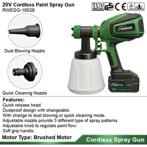 Portable 20V Lithium Battery Power Cordless HVLP Paint <strong>Spray</strong> <strong>Gun</strong> Rechargeable Electric Airless <strong>Painting</strong> Sprayer Machine <strong>for</strong> <strong>Wall</strong> - Product Image 5