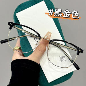 Monture de lunettes optiques demi-cerclées Tr90 31151, protection anti-lumière bleue, unisexe, taille moyenne, verres PC, forme quadrilatère - Product Image 4