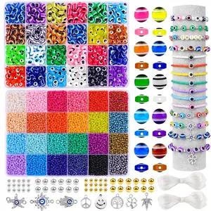 Großhandel 6300PCS 3mm Mädchen Spielzeug Halskette Schmuck Ohrring Armband Herstellung Kristall Charms Glass amen Perlen Kit für die Schmuck herstellung