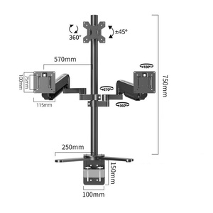 Tự làm nhiều màn hình Bàn nâng 17 "-32" Vesa 100*100mm Màn hình Màn hình gắn khung đứng - Product Image 2
