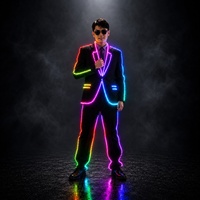 Costumes de robot LED couleur vive, costumes de smoking lumineux LED, vêtements de cosplay lumineux en coton et lin, alimentés par batterie pour la danse