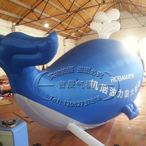 Blue <b>Inflatable</b> Whale Model 12 Ft Plus Cartoon Design Double Stitched Advertising <b>Inflatables</b> - Product Image 1