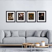 Cadres mur bureau affichage photo noir mdf verre bois cadres photo ensemble poster cadre