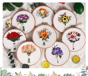 Kit di Ricamo a <span class=keywords><strong>Punto</strong></span> <span class=keywords><strong>Croce</strong></span> CHANGXU CRAFT per Principianti, Decorazione Domestica Fai-da-Te con Design Floreale, Nastro di Cotone Ecologico - Product Image 1